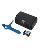 Perfect Fit Zoro 6.5 Inch Strap On with Case Blue inside a black storage case with accessories.