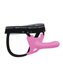 Perfect Fit Zoro 6.5 Inch Strap On with Case Pink featuring elastic waistband and body-contoured design.