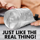 Mistress Brianna Diamond Deluxe Ass Stroker Clear for a life-like backdoor experience with textured tunnel.