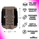 Mistress Double Shot Mouth and Pussy Stroker Dark features premium quality, textured inner tunnel, and phthalate-free materials.
