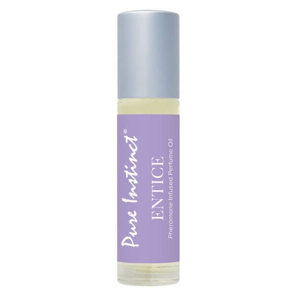 Pure Instinct Pheromone Infused Perfume Oil Entice 0.34 fl oz bottle with purple label