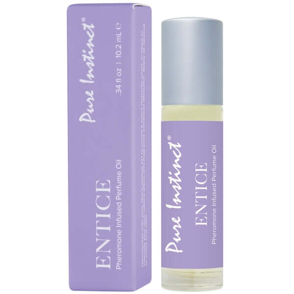 Pure Instinct Pheromone Infused Perfume Oil Entice 10.2 ml bottle and packaging