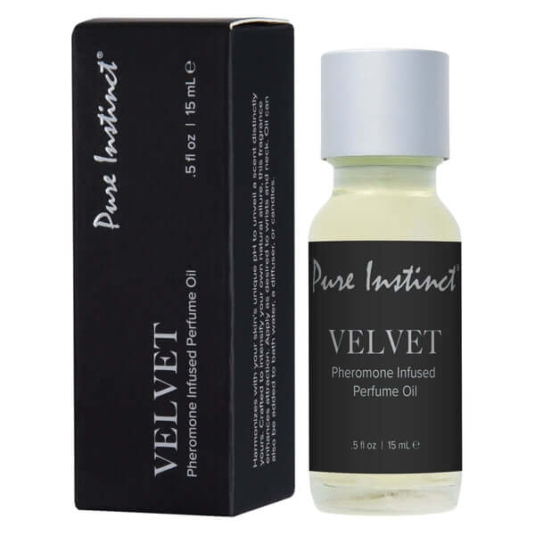 Pure Instinct Velvet Eau de Parfum 0.5 Fl Oz - Pheromone Infused Perfume Oil with packaging box