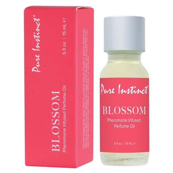 Pure Instinct Pheromone Infused Eau de Parfum Blossom, 0.5 fl oz/15 ml bottle with packaging.