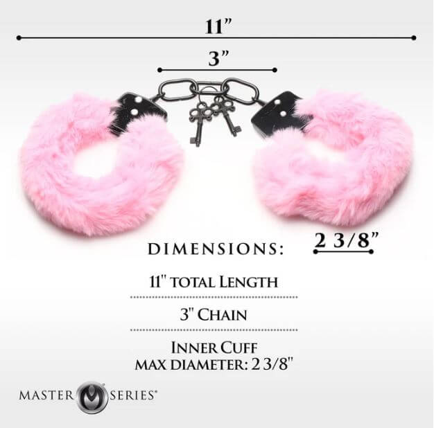 MASTER SERIES CUFFED IN FUR HANDCUFFS PINK-1