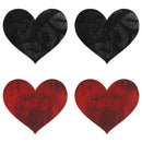Peekaboos Stolen Kisses Heart Pasties in black and red heart shapes for stylish coverage.