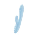 Play With Me Moondust Magic Rabbit Massager, flexible waterproof vibrator with customizable vibrations in pale blue.