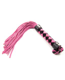 Plesur 15 Inch Leather Flogger Pink with polished suede leather tails in playful pink color.