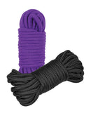 Plesur Cotton Shibari Bondage Rope 2 Pack Black/Purple featuring soft cotton ropes in black and purple.