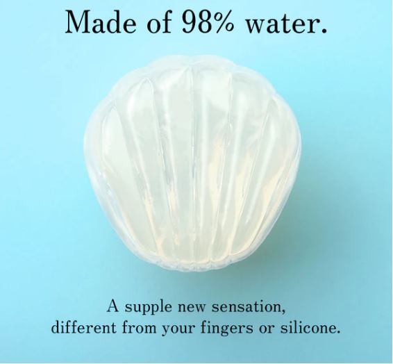 Tenga Iroha Petit Plum showcasing its 98% water material for a unique, soft sensation.