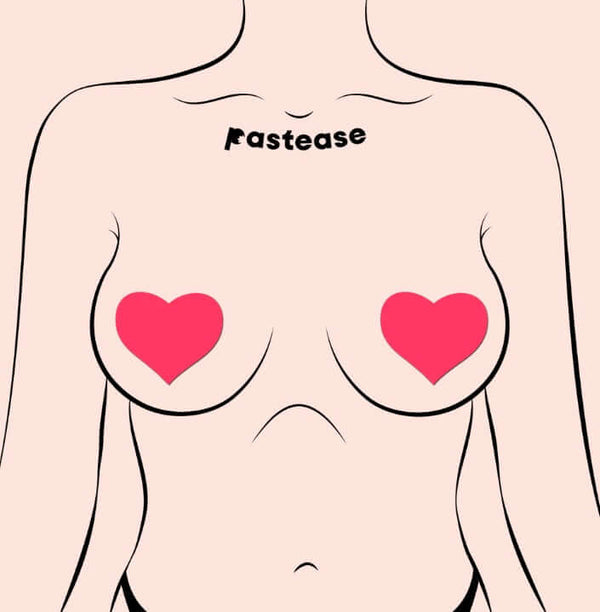 PASTEASE LOVE GLOW IN THE DARK NEON PINK HEARTS-1
