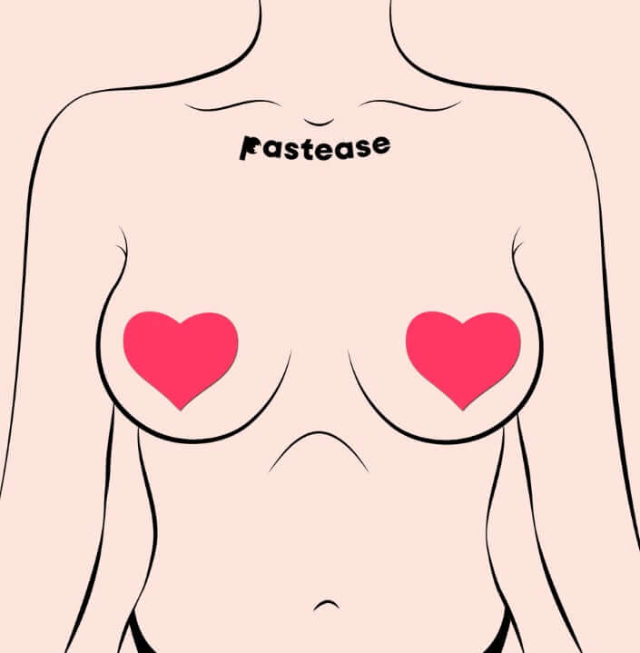 PASTEASE LOVE GLOW IN THE DARK NEON PINK HEARTS-1