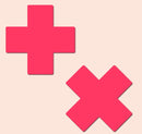 Plus X Glow-in-the-Dark Neon Pink Cross Pasties Nipple Covers by Pastease - Bold and Edgy Neon Pink Pasties for Nighttime Fun