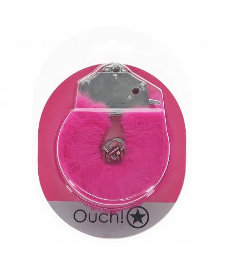 OUCH! HEAVY DUTY FLUFFY HANDCUFFS - PINK-0