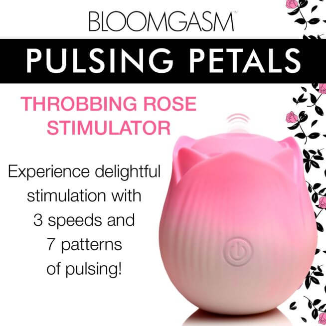 PULSING PETALS THROBBING ROSE STIMULATOR - PINK-1