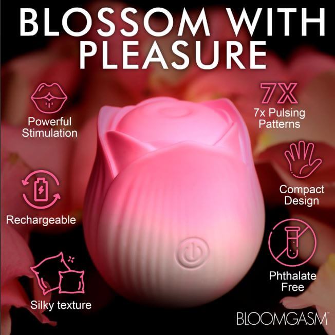 PULSING PETALS THROBBING ROSE STIMULATOR - PINK-4