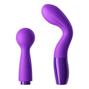 Peak Performa Elix G-Spot and Wand Massager Purple with interchangeable heads for versatile pleasure.