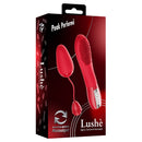 Peak Performa Interchangeable Lushe Egg Massager Red packaging showing versatile two-in-one massager with textured and smooth attachments.