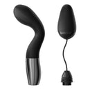 Peak Performa Xyla Interchangeable G-Spot Massager Black with curved head and rounded egg attachment.