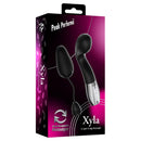 Peak Performa Xyla Interchangeable G-Spot Massager Black packaging with interchangeable G-spot and egg attachments.