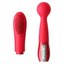Peak Performa Zira Interchangeable Wand Massager Red with two interchangeable heads for versatile stimulation.