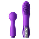 Peak Performa Zira Interchangeable Wand Massager Purple with smooth and textured heads for versatile pleasure.