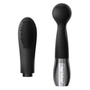 Peak Performa Zira Interchangeable Wand Massager Black with two swappable heads for versatile stimulation.