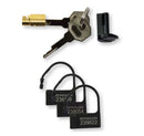 Kink Chastity Cage Prick Cock M Clear key set including locks and keys for secure usage.