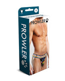 Prowler Oversized Paw Jock Strap Black Multi Small packaging featuring bold pride colors and design.