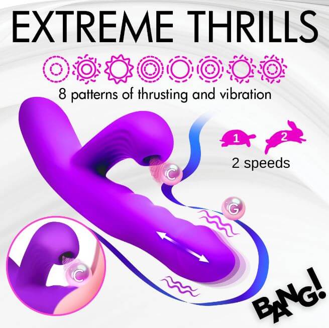 THRUSTING & SUCKING RABBIT VIBRATOR PURPLE-1