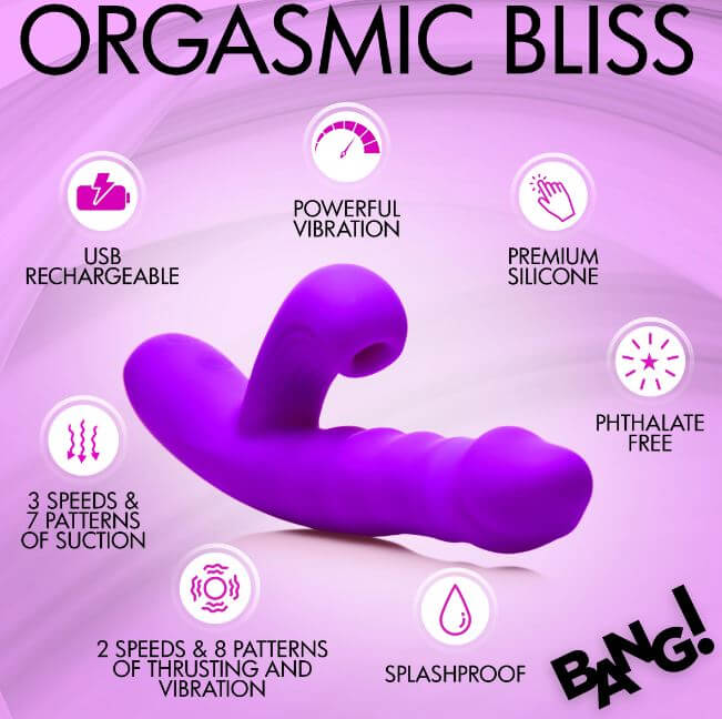 THRUSTING & SUCKING RABBIT VIBRATOR PURPLE-3