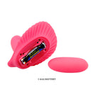 Pretty Love Fancy Clamshell Bluetooth G-Spot Vibrator with battery compartment shown in pink silicone design.