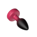 Eluxe Vibrating Anal Plug Small Ruby Ombre With Remote displayed from a top perspective, showcasing its jewel-toned design.