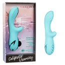California Dreaming Catalina Climaxer Rabbit Vibrator displayed in packaging, showcasing dual stimulation design.