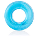 RingO Biggies Cock Ring Blue displayed against a white background, showcasing its bold, super-stretchy design.