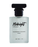 Midnight by Raw Chemistry 1 Oz Pheromone Cologne for Men bottle with sleek design and black cap.