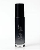 Midnight by Raw Chemistry Pheromone Cologne Roll On 10 ml in a sleek black bottle with stylish branding.