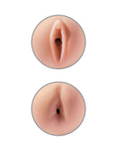 PDX Extreme Tight Grip Pussy & Ass Masturbator showing the detailed textures and openings for realistic pleasure.