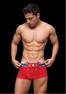 Envy Sporty Lace Up Trunk Red S M model showcasing athletic fit and modern design.