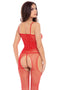 SPARKLE CROTCHLESS BODY STOCKING RED O/S-1