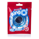 Screaming O Ring O2 Blue Color package featuring a dual erection ring with ball sling design.