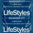 Lifestyles Snugger Fit Latex Condoms 40 Pc Bowl, featuring snug fit, lubricated, premium latex protection.