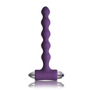 Petite Sensations Pearls Silicone Vibrating Anal Bead in purple with curved design for pleasure. Ideal for beginners and experts.