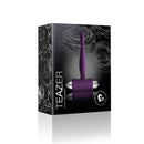 Rocks Off Teazer 7 Speed Purple Vibrating Bullet packaging with sleek design and ergonomic shape.