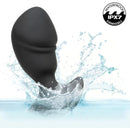 Rock Bottom Rumbling Stud Anal Probe Black splashing in water, showcasing its waterproof and submersible design.
