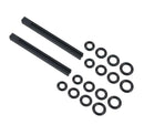 Edge Silicone Pinching Rods Black set featuring two silicone rods and multiple black silicone rings.