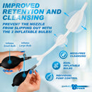 CleanStream Silicone Double Bulb Enema Nozzle Clear features dual inflatable bulbs for secure control.