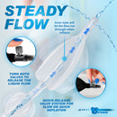 CleanStream Silicone Double Bulb Enema Nozzle Clear with steady flow and quick-release valve system.