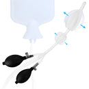 CleanStream Silicone Double Bulb Enema Nozzle Clear with two inflatable bulbs and hand pumps for control.