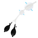 CleanStream Silicone Double Bulb Enema Nozzle Clear with inflatable bulbs and hand pumps for adjustable fitting.